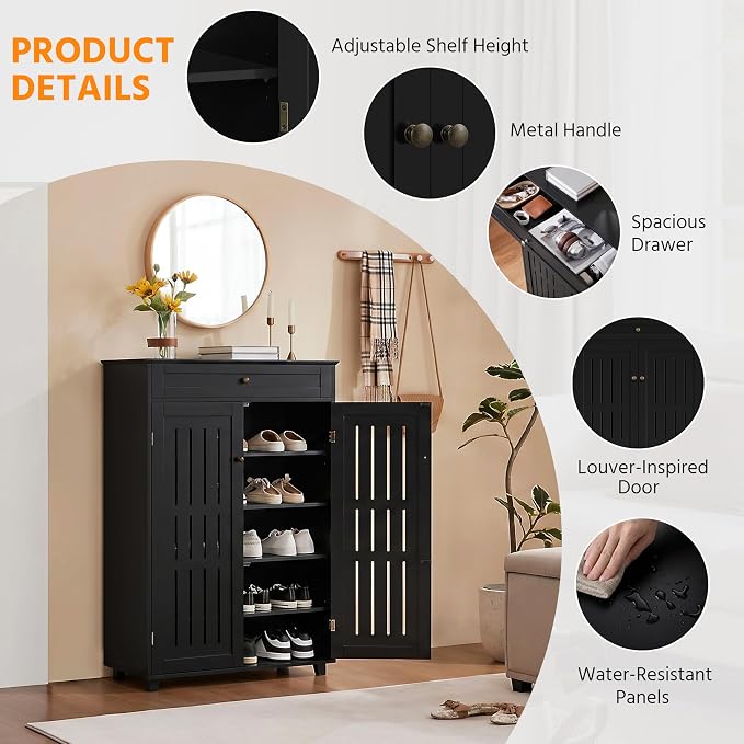 Yaheetech Shoe Cabinet, 5-Tier Shoe Rack Organizer - Image 7
