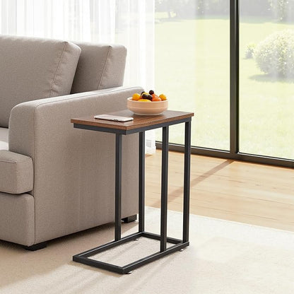 VECELO C Shaped End Side Table for Sofa Couch and Bed Snack TV Tray for Living - Image 9