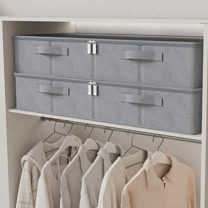 Underbed Storage Bin, Foldable Under Bed Flat Baskets Organizer, Container boxes - Image 7