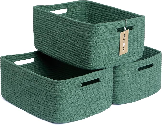 Large Storage Baskets for Shelves, Closet Organizers Bins for Clothes Blanket by MiniArkStorageBasketsHome