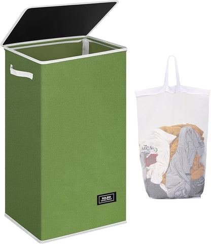 SOLEDI Laundry Hamper with Lid 100L Large & Tall Collapsible Laundry Basket by SOLEDI