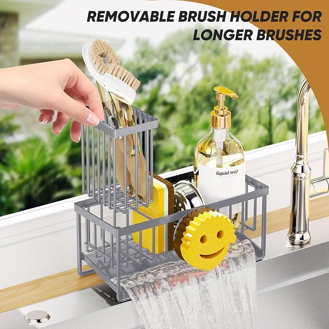 Sponge Holder for Kitchen Sink, Smiley Face Sink Caddy - Image 5