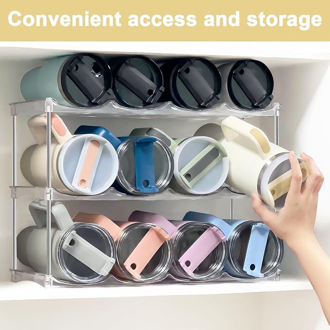 Water Bottle Organizer-Stackable Bottle Storage Rack, Water Bottle Holder - Image 7