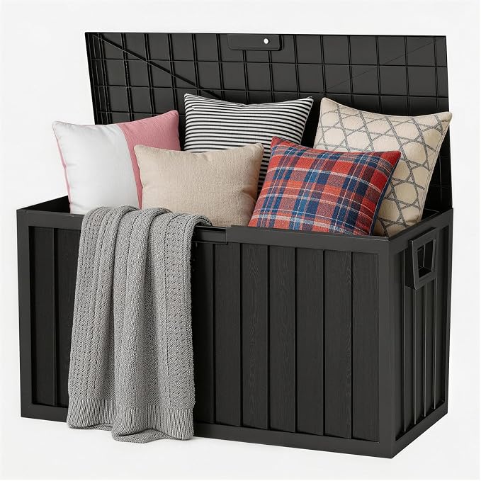 75 Gallon Outdoor Storage Box Waterproof, 350LBS Lockable Patio Storage Box by Unknown