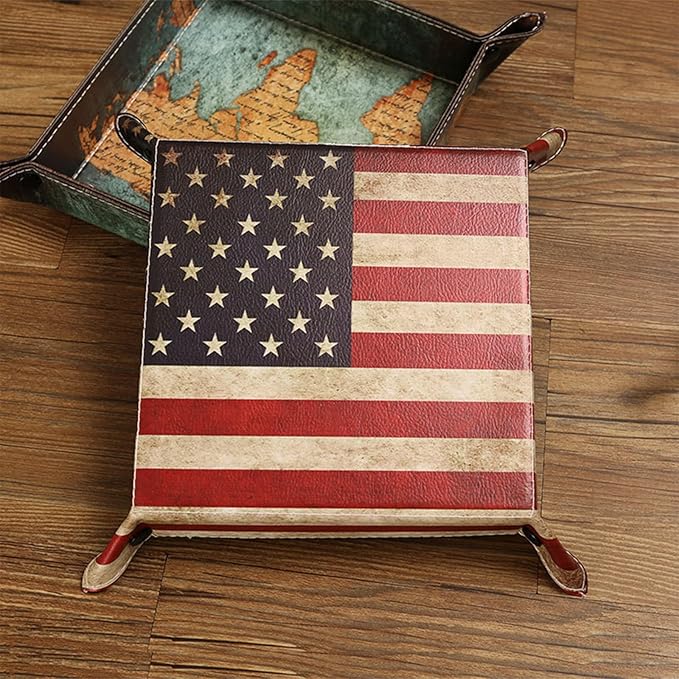 siduater Valet Tray Desktop Storage Organizer, Vegan Leather Catchall Bedside - Image 6