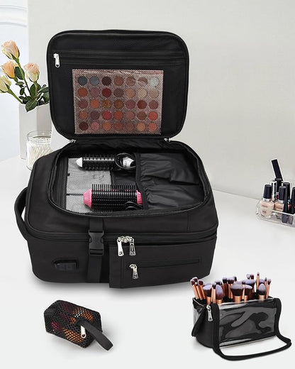 Relavel Professional Makeup Case Makeup Backpack and Makeup Brush Case - Image 2