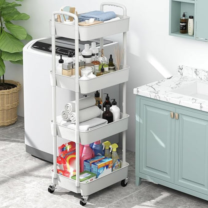 Sywhitta 4-Tier Plastic Rolling Utility Cart - Image 6