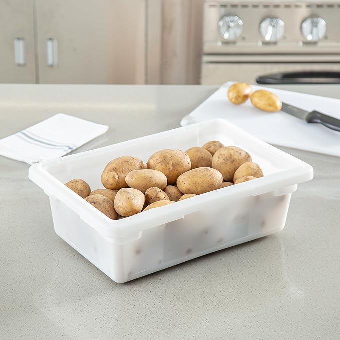 Restaurantware Food Storage Container 1 Pack of 18 x 12 x 6 Inch White Plastic - Image 3