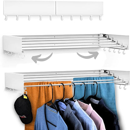 Wall Mounted Laundry Drying Rack, Retractable & Foldable, 31.5" Wide, 13.2 by Zetez