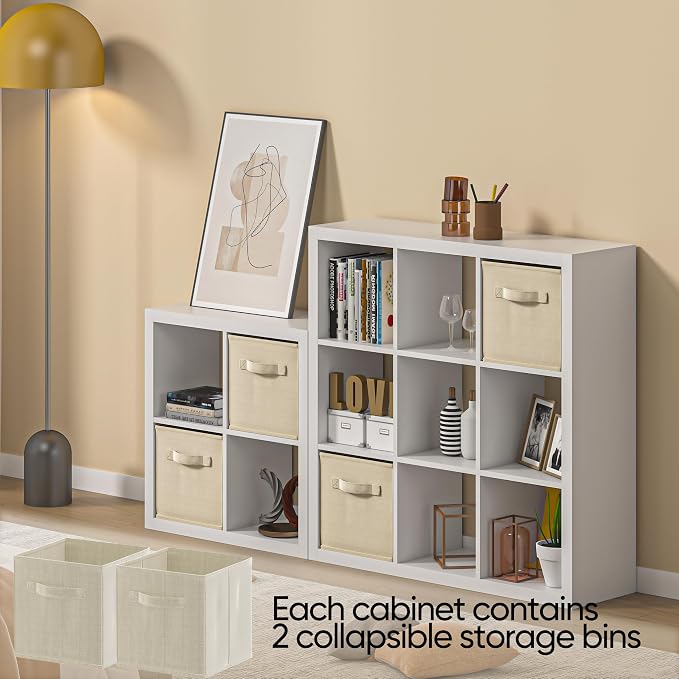 furtble Bookshelf with Storage Bins, 8-Cube Storage Organizer with Back Panels - Image 5