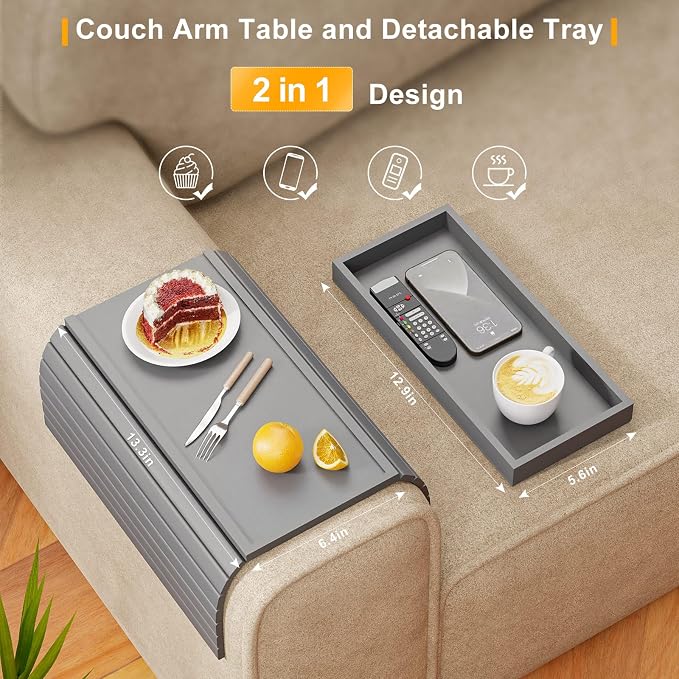Sofa Armrest Tray Table for Couch - Image 2