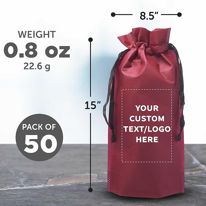 DISCOUNT PROMOS Non-Woven Vineyard Two Bottle Wine Bags - Image 5