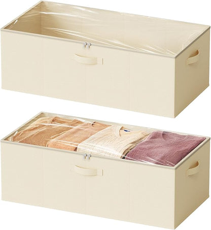 SpaceAid 2 Pack 10" High Under Bed Storage Containers, Large Underbed Storage by SpaceAid