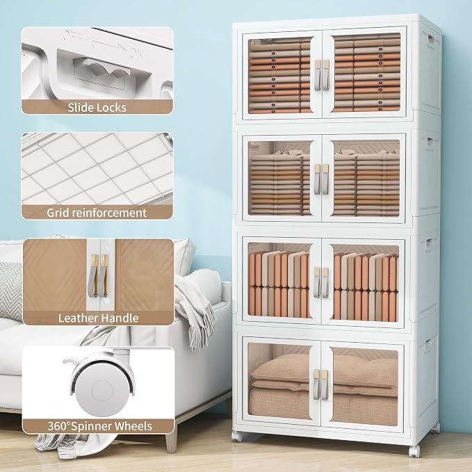 Large Clear Stackable Storage Bins - Image 3