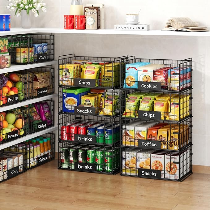 JKsmart 4 Pack XXL Stackable Wire Baskets - Image 4
