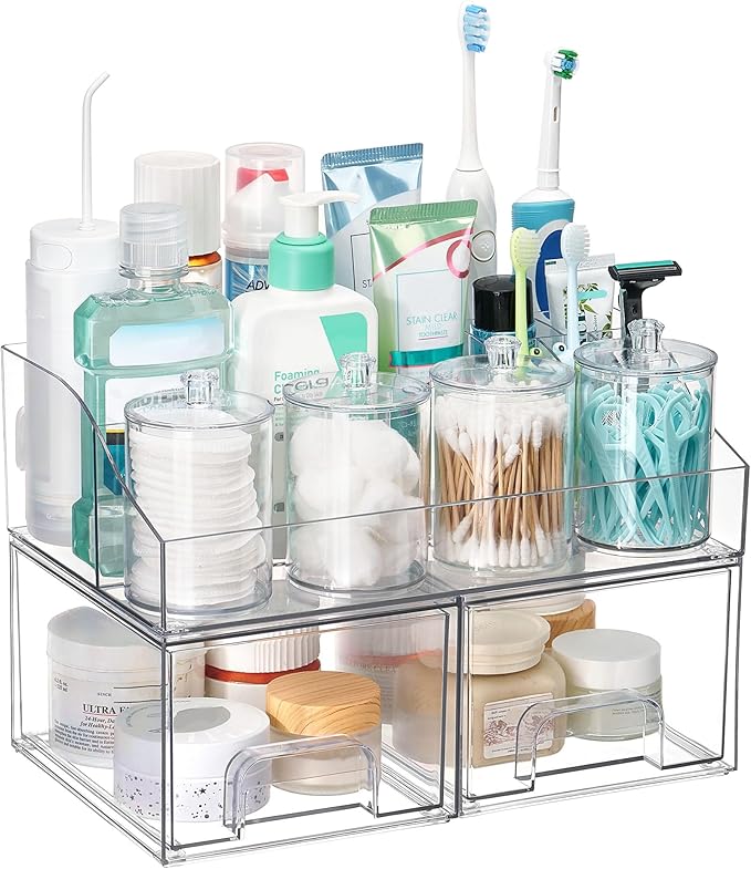 Vtopmart 7 PCS Bathroom Countertop Organizer, 1 Divided Tray by Vtopmart