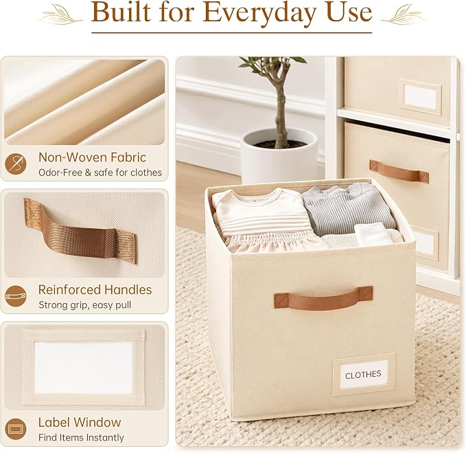 Storage Cubes 8 Pack, 11 Inch Fabric Storage Cubes Organizer Bins - Image 3