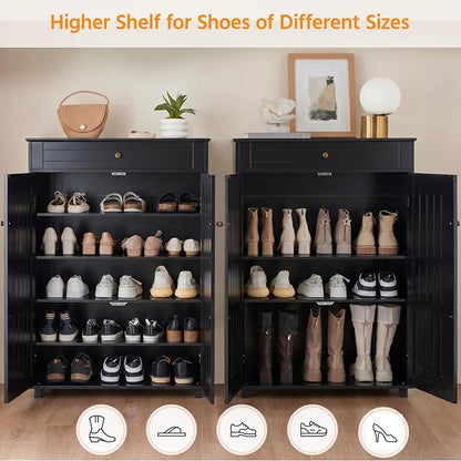 Yaheetech Shoe Cabinet, 5-Tier Shoe Rack Organizer - Image 4
