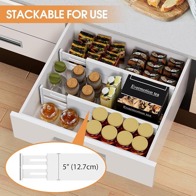 Bamboo Drawer Dividers Organizers, Kitchen Drawer Organizer, Adjustable Drawer - Image 5