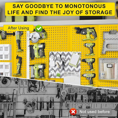 Metal Peg Board Panels for Workbench, Shed Modular Peg Board Organizer Board Kit - Image 6