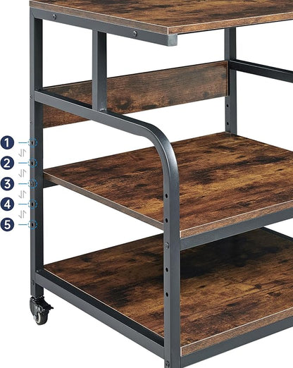 23.6" Deep Extra Large Printer Stand, 3 Tier Printer Table - Image 4