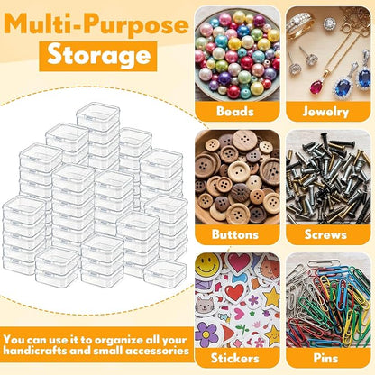 Jetec 6 Pieces Mini Plastic Clear Beads Storage Containers Box - Image 6