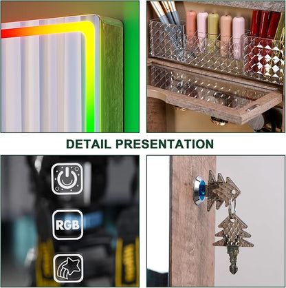 HNEBC LED Mirror Jewelry Cabinet - Image 9