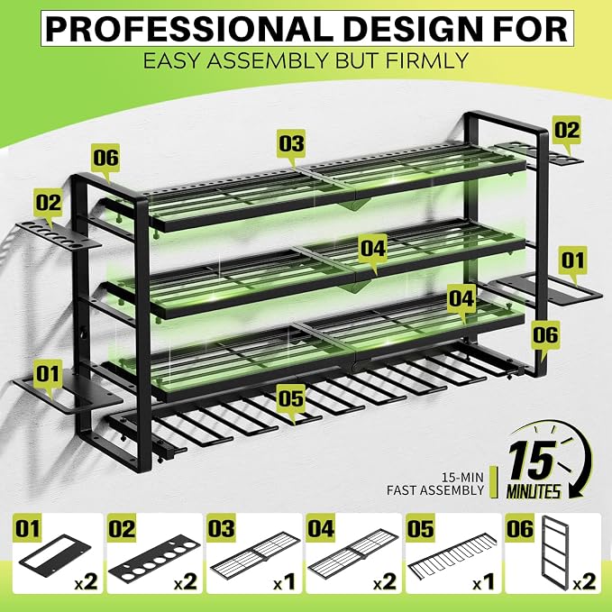 Large Power Tool Organizer Wall Mount, Garage Storage Cordless Tool Organizer - Image 5
