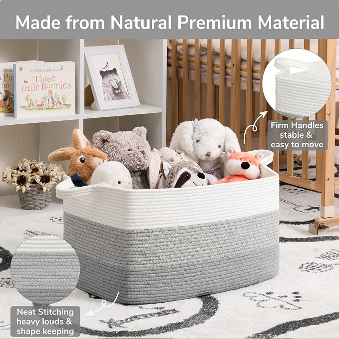 Goodpick Storage Basket, 21.6" x 14.9" x 11.8", Blanket Basket - Image 6