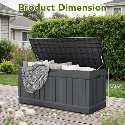 Devoko 78 Gallon Deck Box, Waterproof Resin Outdoor Storage Box - Image 4