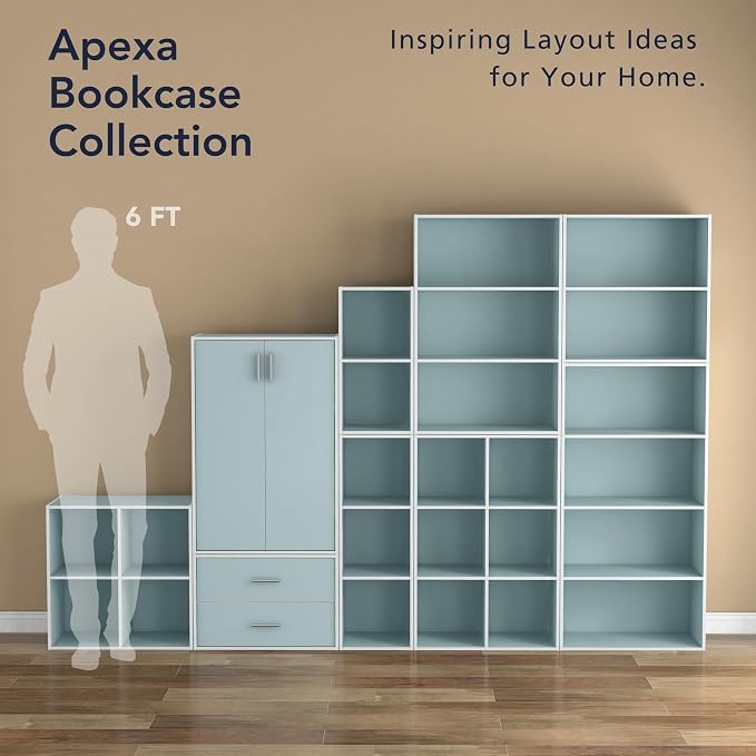 Homes: Inside + Out Apexa 3-Tier Cube Storage Organizer Shelves, Stackable Wood - Image 10