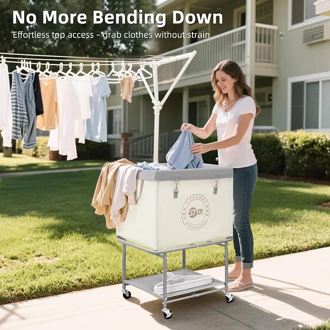 STORAGE MANIAC Rolling Laundry Cart - Image 2