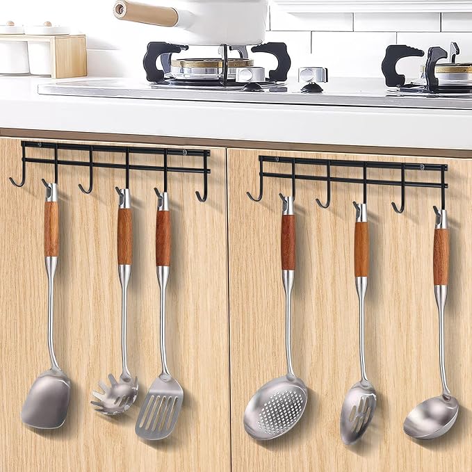 Kitchen Utensil Hanger, Wall Mout Kitchen Utensil Holder Organizer Rack - Image 3