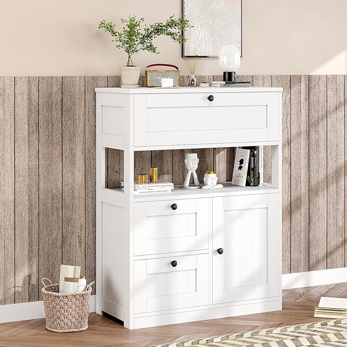 GRUSIGN Bathroom Cabinet, Modern Bathroom Floor Storage Cabinet Organizer - Image 2