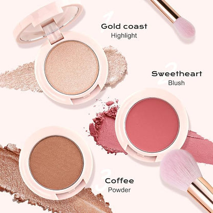 Color Nymph 3 Colors Contour Blush Highlighter Makeup Palette | 3-IN-1 - Image 3