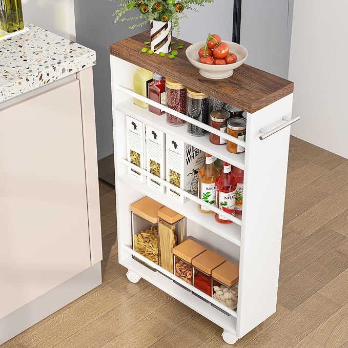 Tribesigns Slim Storage Cart, Rolling Narrow Kitchen Cart on Wheels by Unknown