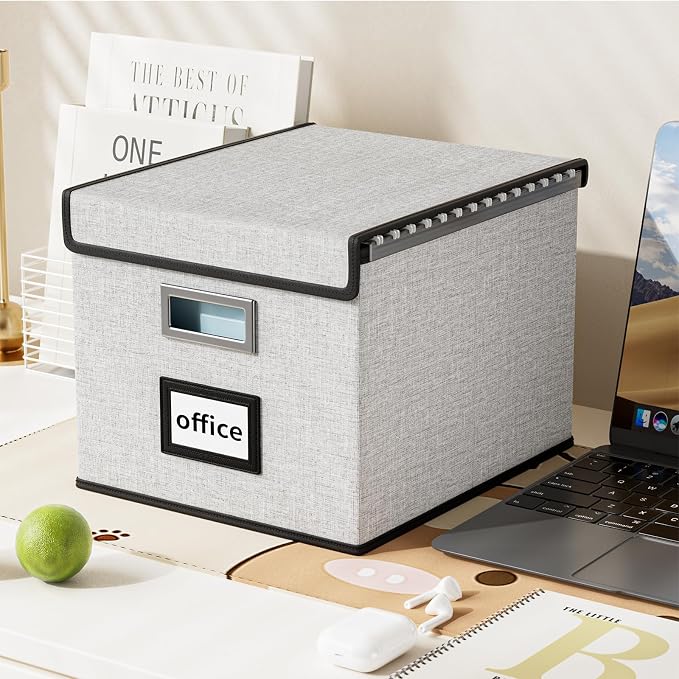 File Organizer Box with Lids, Collapsible File Folder Organizer | File Box with - Image 5