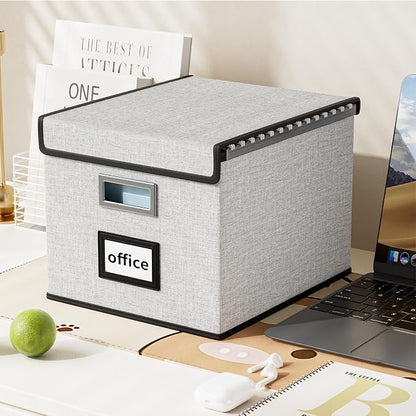File Organizer Box with Lids, Collapsible File Folder Organizer | File Box with - Image 5
