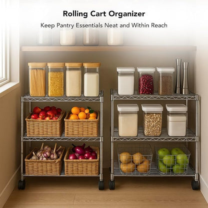 3 Tier Wire Shelving Unit Storage Rack, Metal Heavy Duty Utility Organizers - Image 4