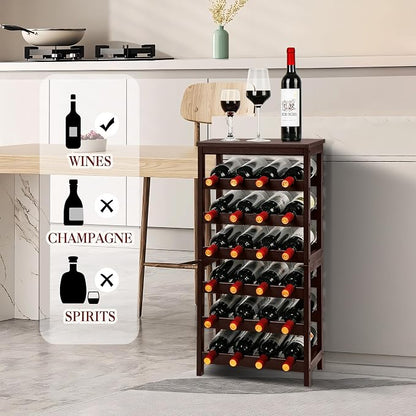 VASMIA Wine Rack Free Standing Floor, 6-Tier Display Wine Storage Shelves - Image 2