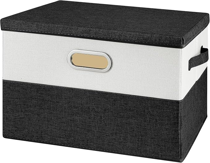 Large Linen Fabric Foldable Storage Bins by Unknown