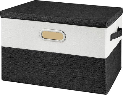 Large Linen Fabric Foldable Storage Bins by Unknown