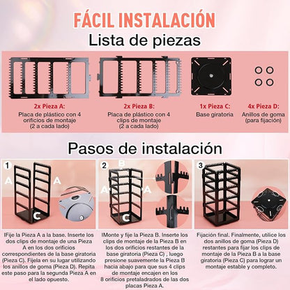 17Dec 360 Rotating Earring Holder Organizer Stand, 5 Tiers Acrylic Jewelry - Image 6