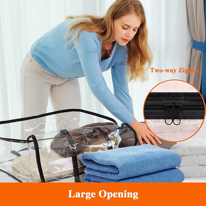 Vieshful 7 Pack Clear Comforter Storage Bag, 60L Clothes Storage Bag - Image 4