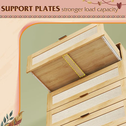 WLIVE Rattan Dresser for Bedroom, Boho Dresser Closet Storage Organizer for - Image 6