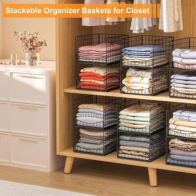 JKsmart 4-Tier Stackable Closet Organizer，Extra Large Clothing Cupboard - Image 8