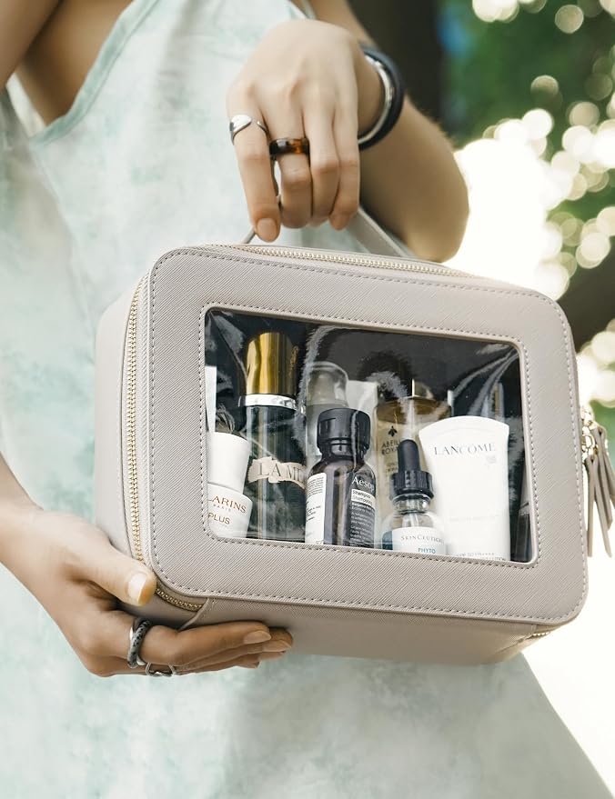 Popvibe Clear Makeup Bag Travel Cosmetic Case Transparent Toiletry Bag - Image 6