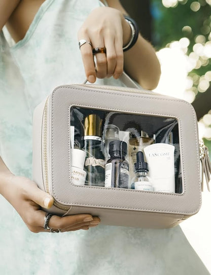 Popvibe Clear Makeup Bag Travel Cosmetic Case Transparent Toiletry Bag - Image 6