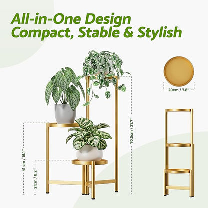 3 Tiered Plant Stand Indoor for Multiple Large Planter, Tall Heavy Duty - Image 3