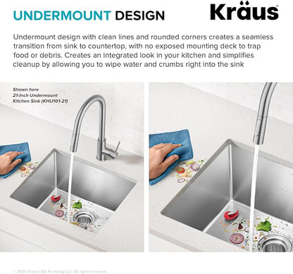 KRAUS Standart PRO 28-inch 16 Gauge Undermount Single Bowl Stainless Steel - Image 8